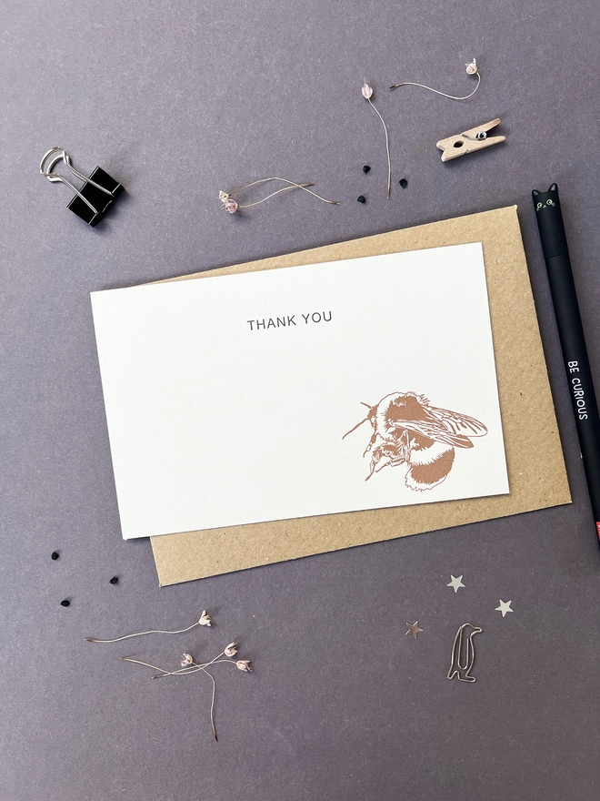 thank you letterpress correspondence card