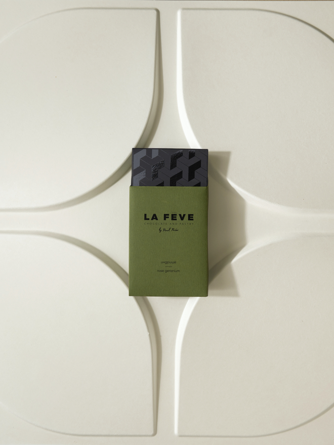 rose geranium green chocolate bar
