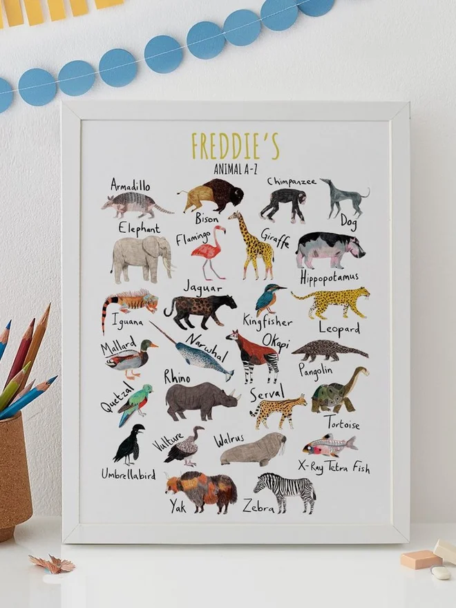 Personalised Animal Alphabet Print