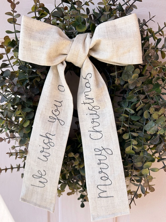 Christmas wreath bow personalised