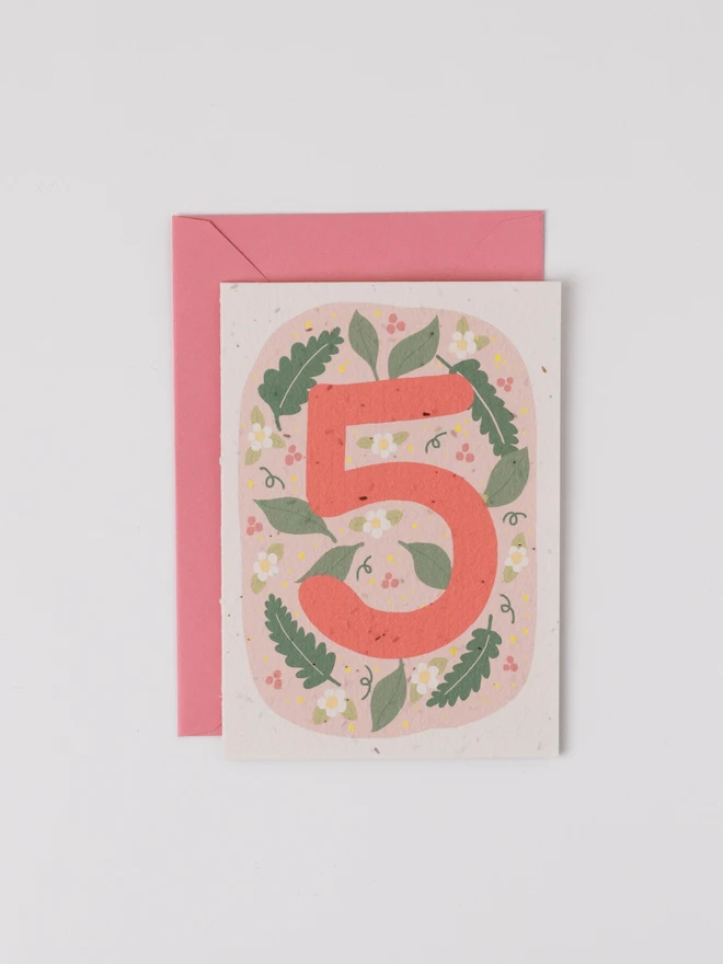 Plantable 5th Birthday Card