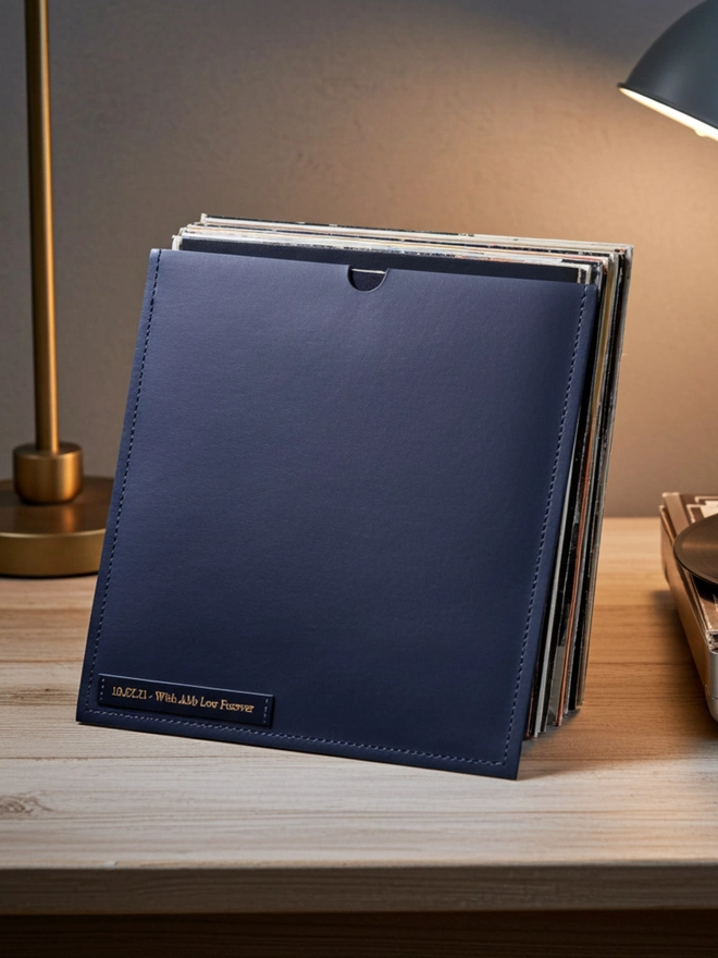 Blue Leather Vinyl Sleeve