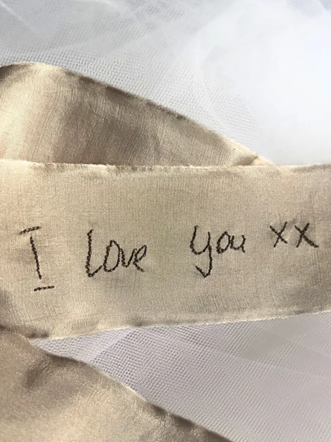 'I Love You' Personalised Ribbon Example