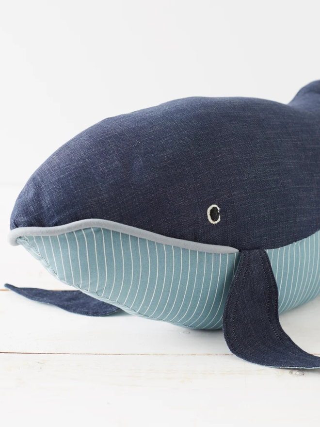Handmade Toy Denim Blue Whale