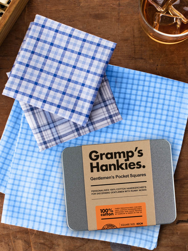 Men's Personalised Handkerchief Set