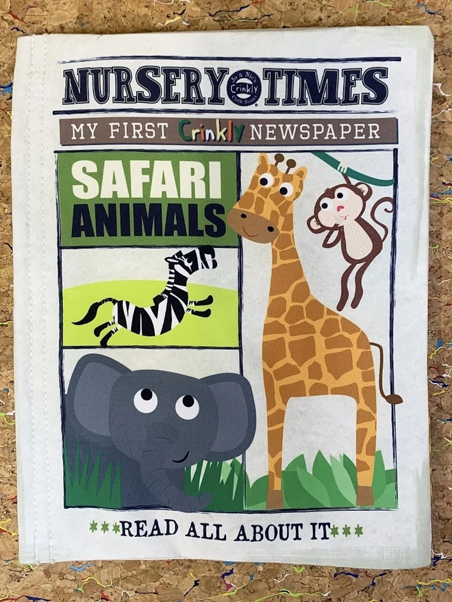 Safari Animals Rhymes Crinkly Newspaper