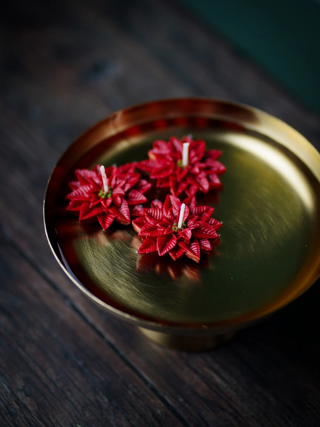 Christmas Poinsettia Floating Candle Collection