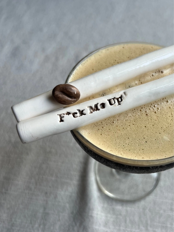 Espresso martini ceramic straws