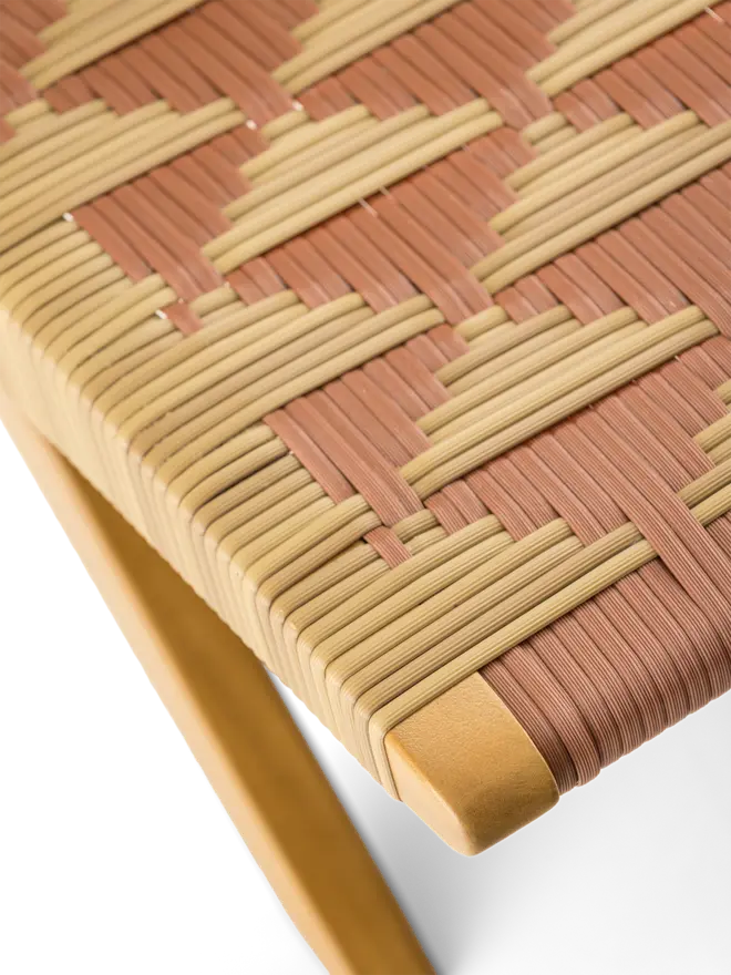 Burnt ochre lounge chair detail