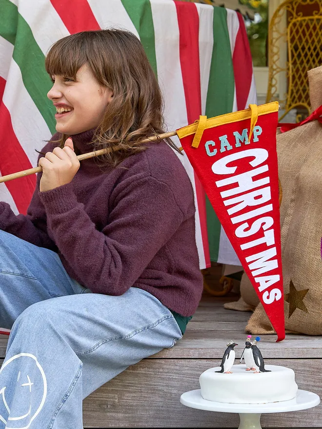 Camp Christmas pennant flag