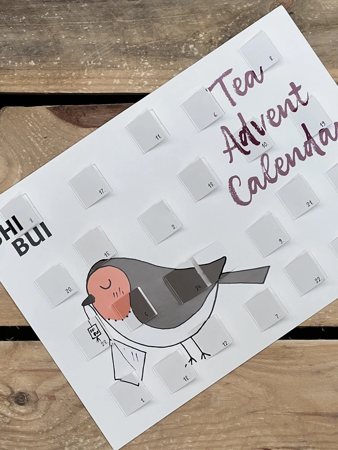 Paper Tea Advent Calendar to reveal the teas each day