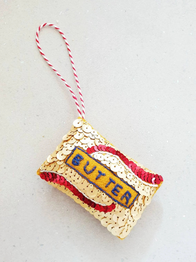 Sequin butter hanging decoration