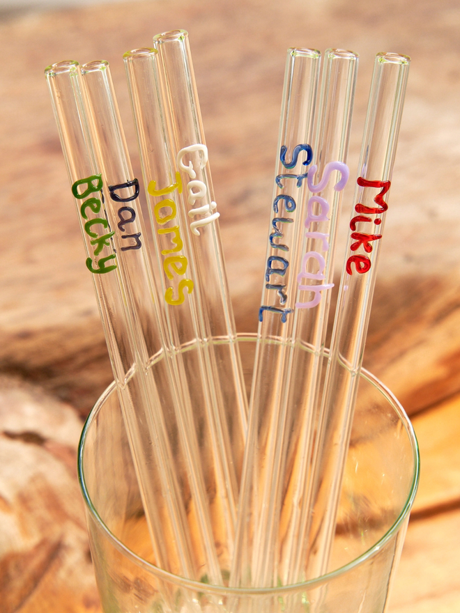 Personalised glass straws