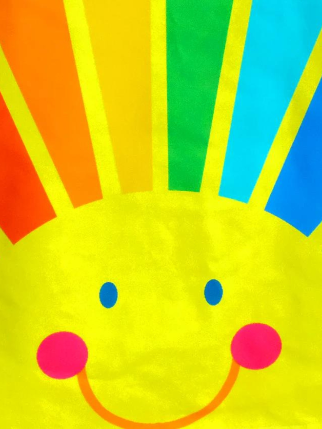 sunshine rainbow girls party dress design close up