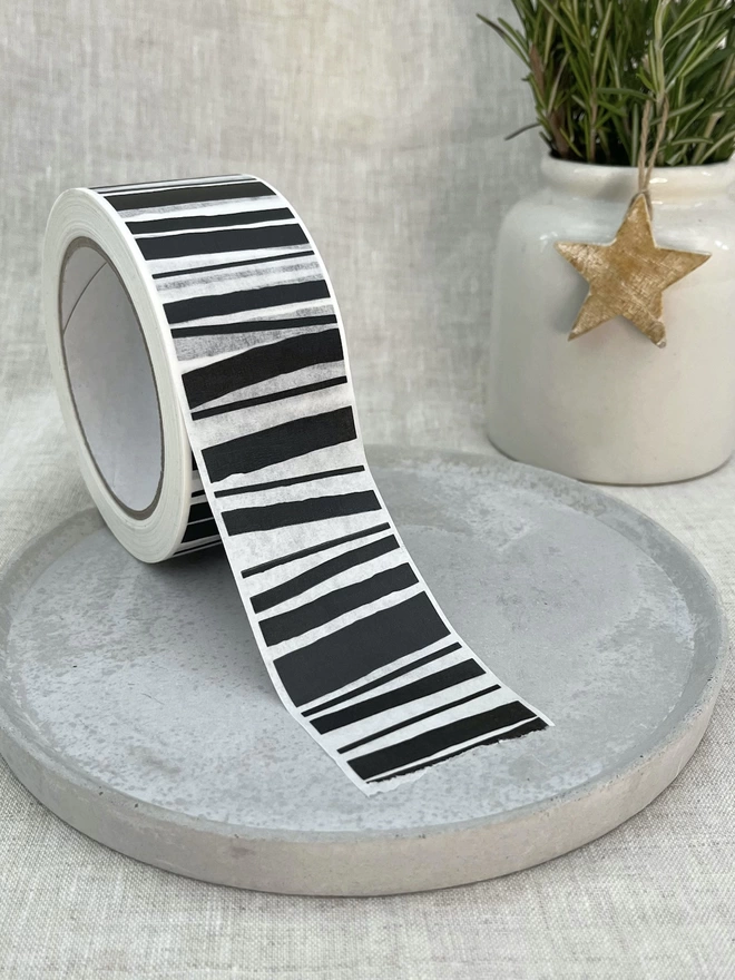 50MM Striped White Paper Tape
