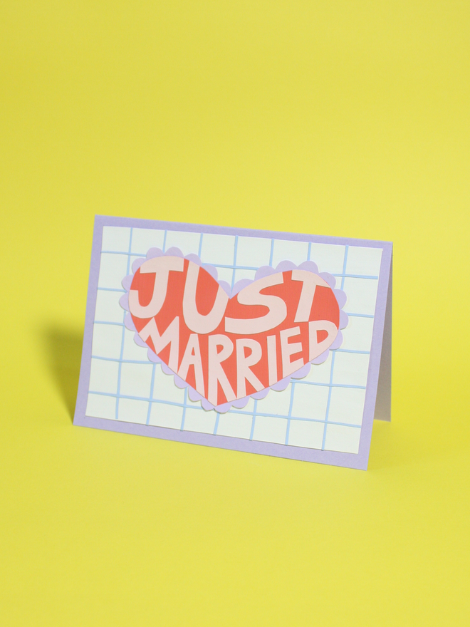 'Just Married' Handmade Collaged Card