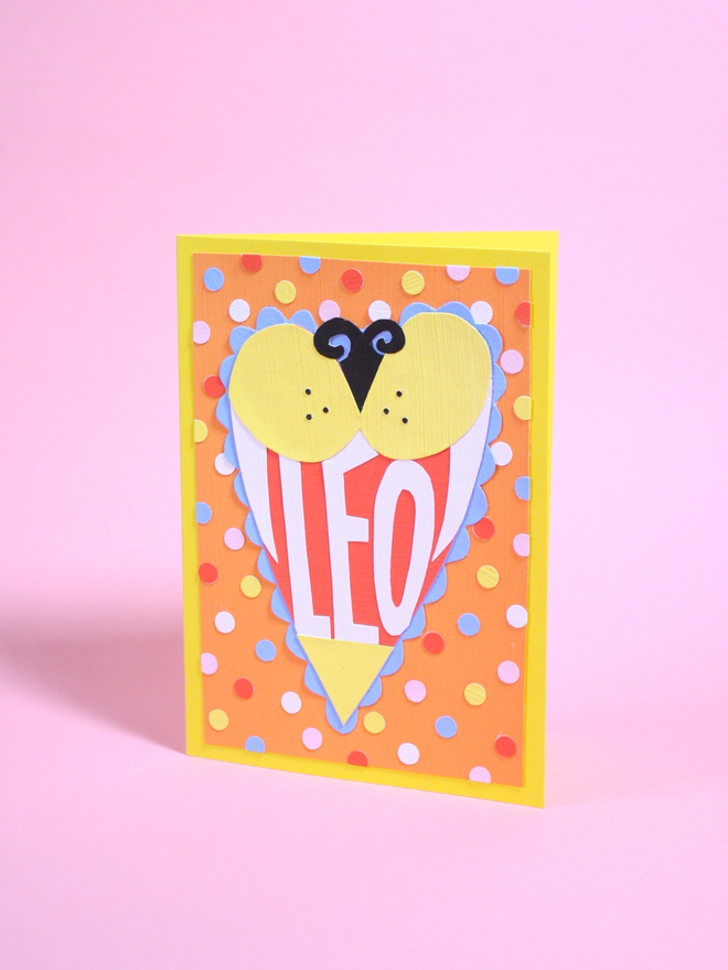 Handmade Star Sign Zodiac Collaged Cards Leo