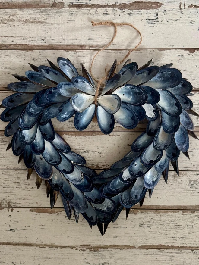 Heart Shaped Mussel Shell Wreath