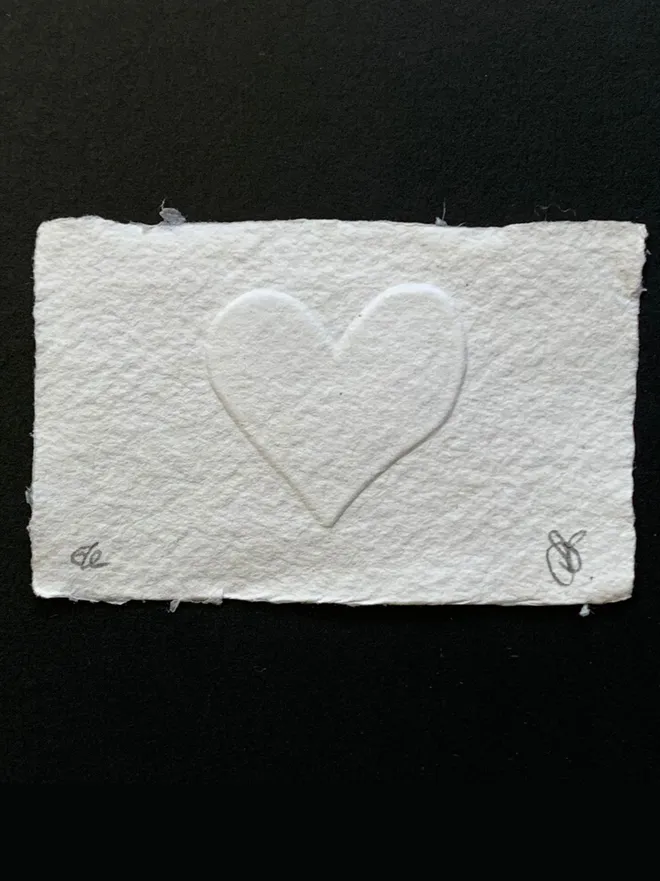 embossed paper heart artwork handmade susan bradley