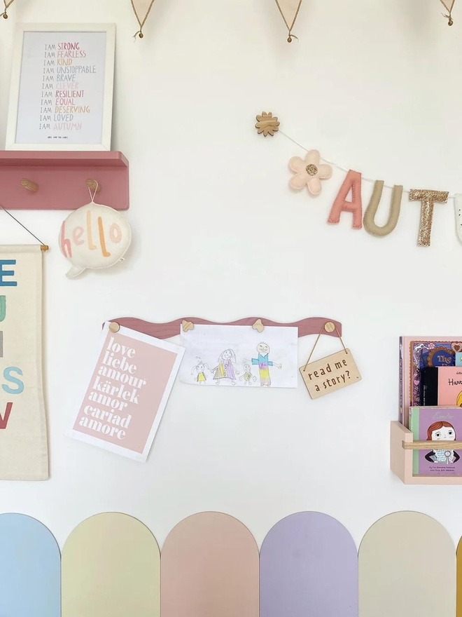 pink children's magnetic display bar