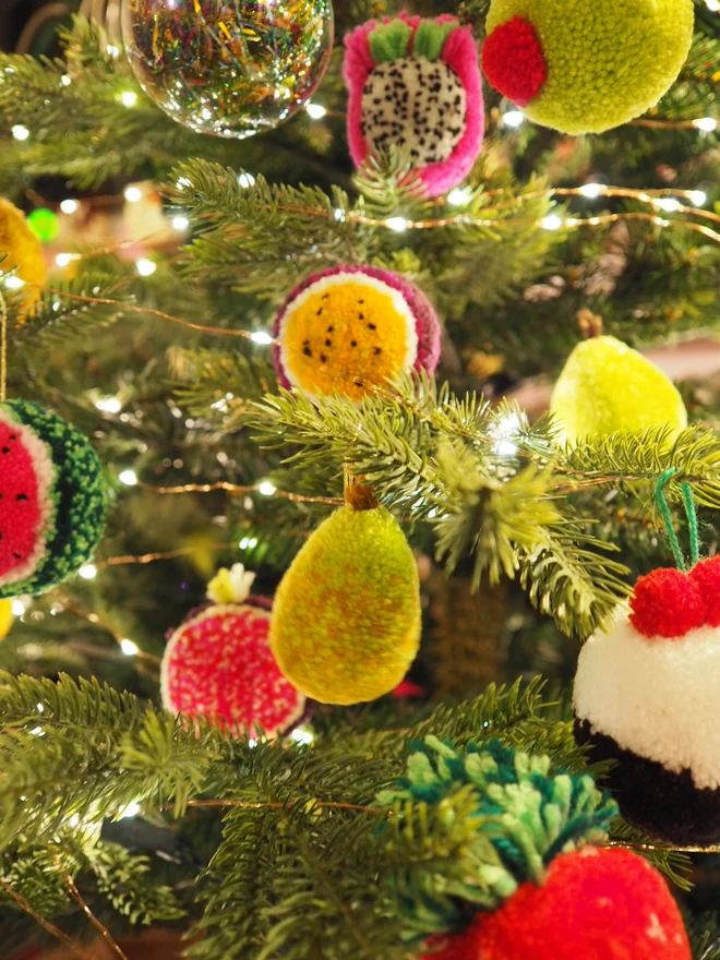Pear Pom Pom Bauble