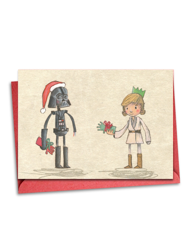 star wars darth vader luke skywalker christmas card gift