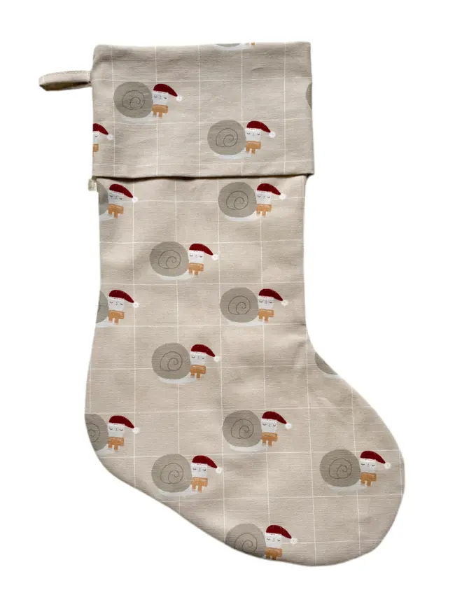 Santa Snail Christmas Stocking