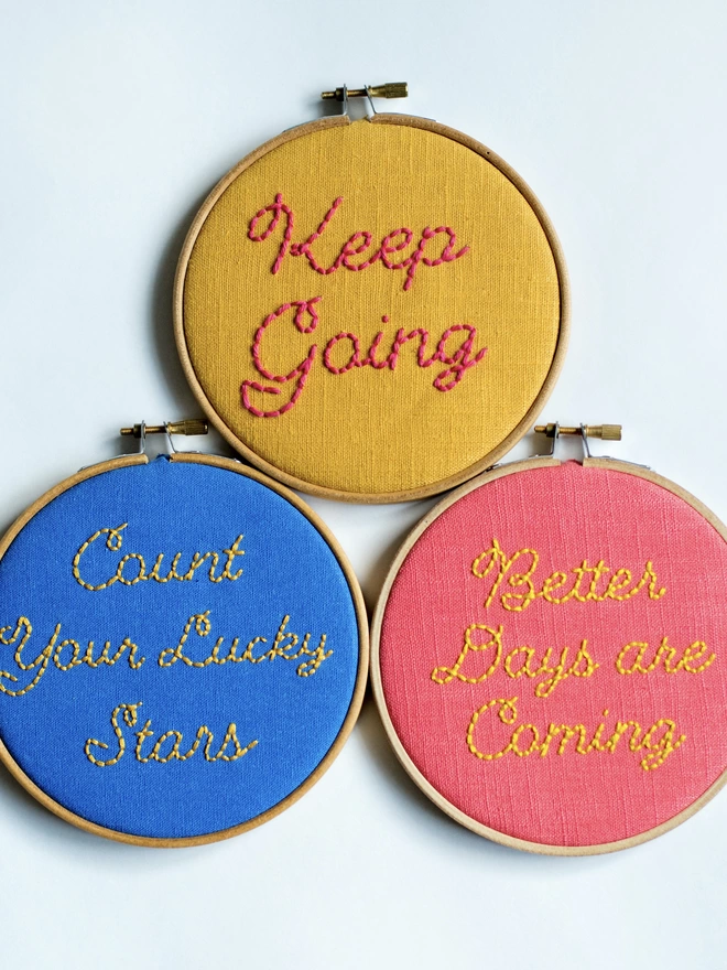 Small embroidery hoop kit