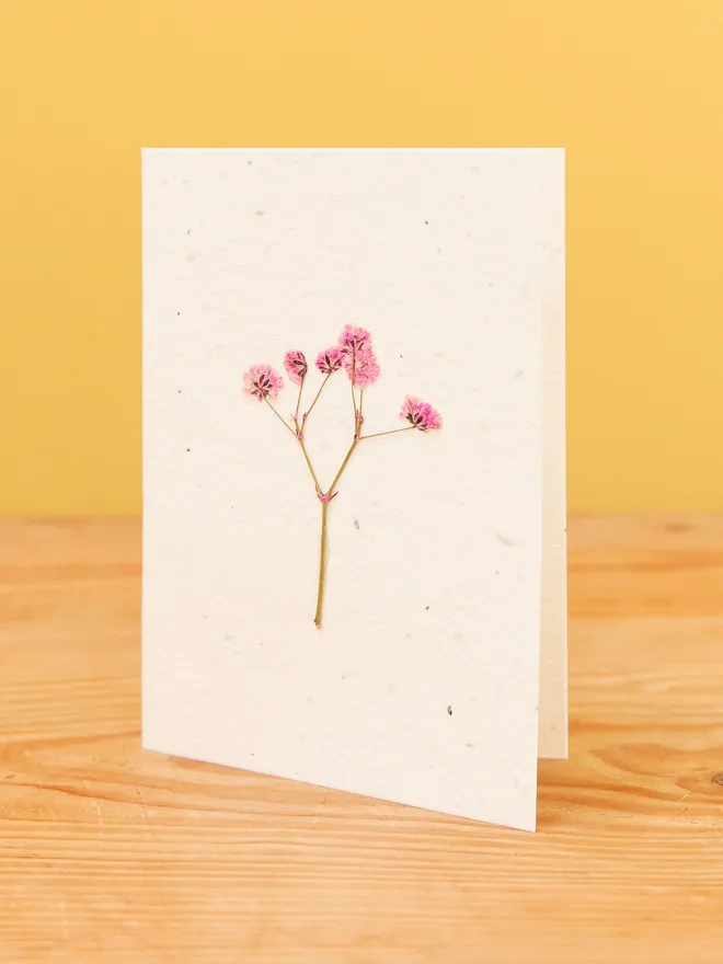 Plantable pressed flower card