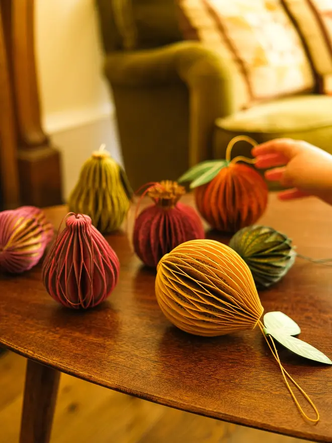Lemon Honeycomb Ornament (Set Of 6)