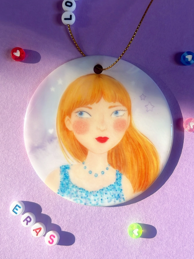 Taylor Swift christmas tree ceramic ornament 