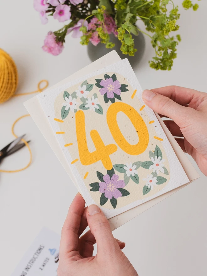 Plantable 40th Birthday Card