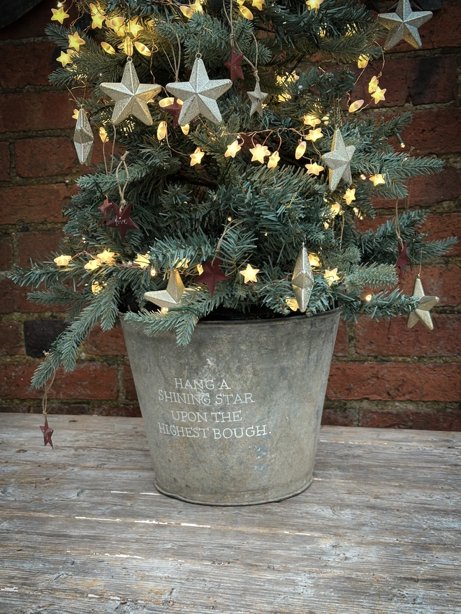 'Hang A Shining Star' Hand Painted Christmas Tree Tub