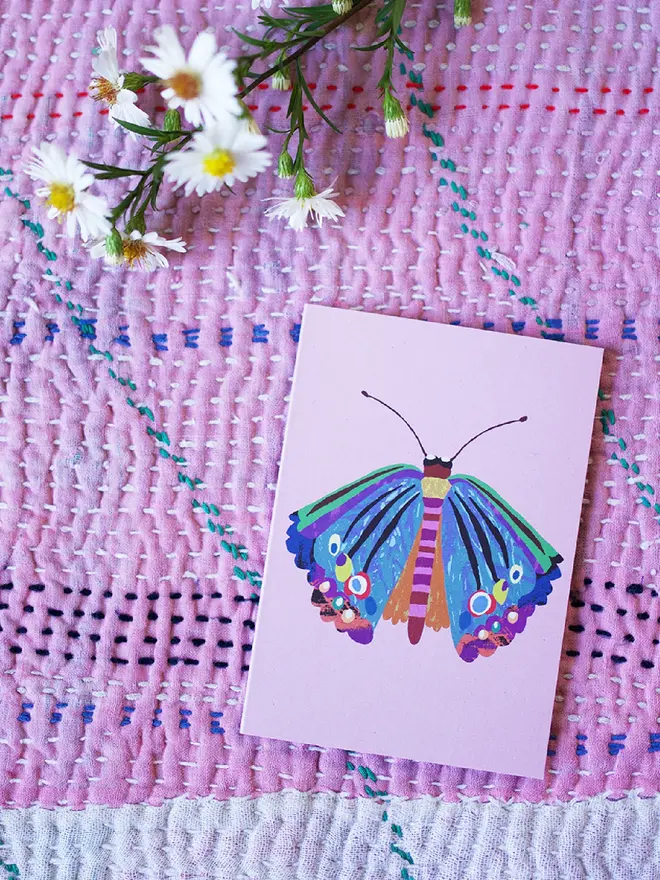 brie harrison rainbow butterfly mini card