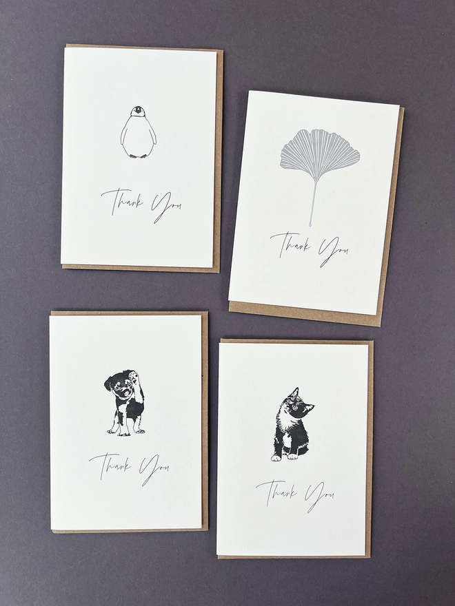 A selection of "Thank you" cards.