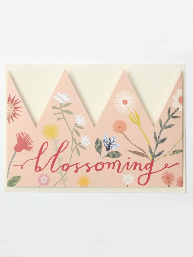 Blossoming party hat card