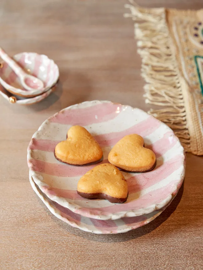 Striped pink bowl