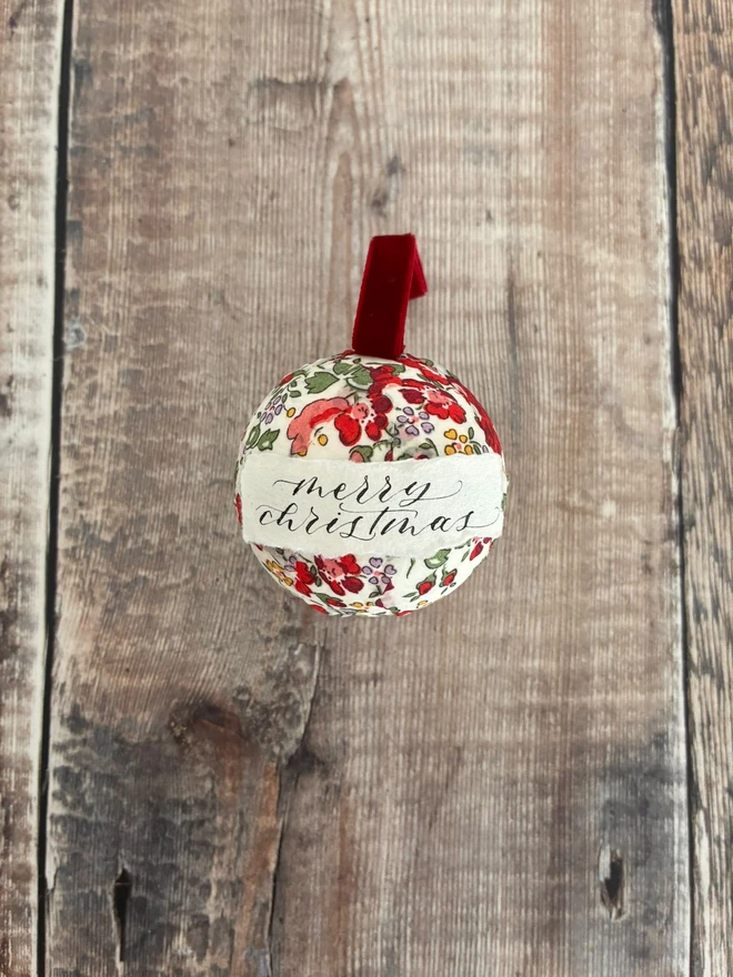 Liberty fabric floral bauble