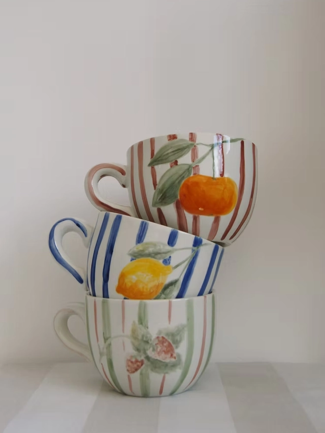 Striped 'Sole Mio' Cocoa Mug