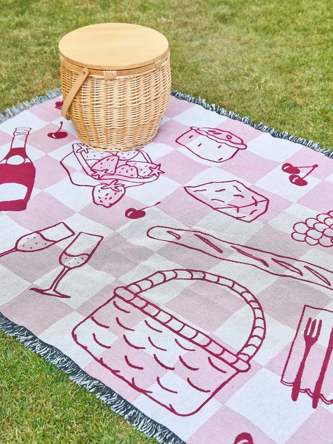 Pink picnic blanket