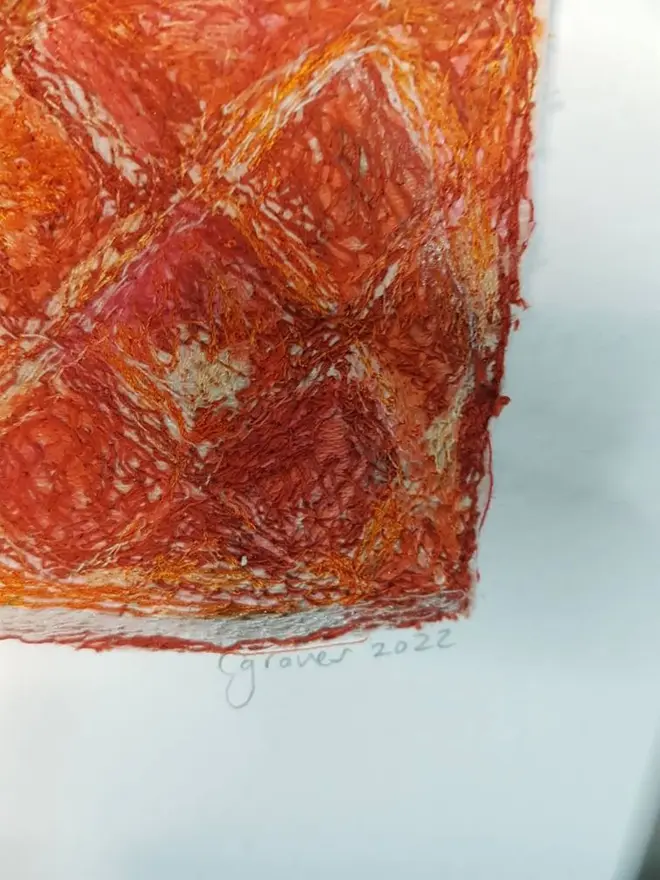 Negroni Cocktail Embroidery Wall Art