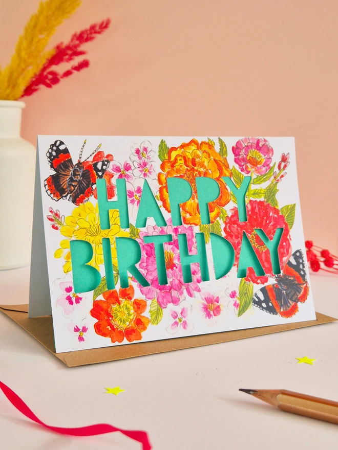 red admiral birthday card