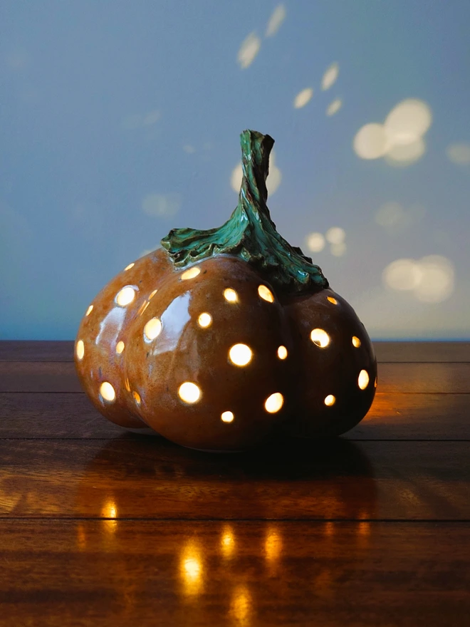 Pumpkin candle holder