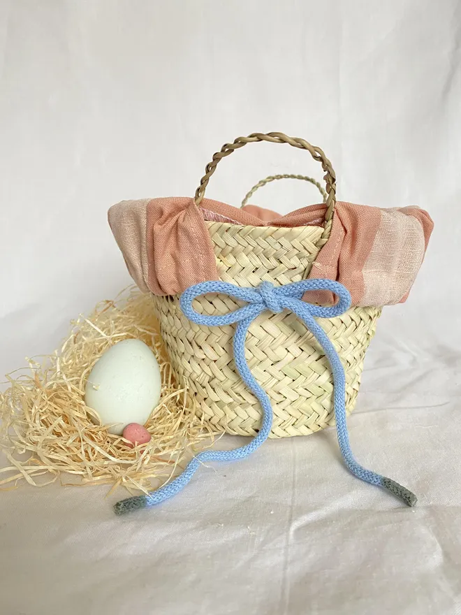 Striped Linen Mini Easter Basket