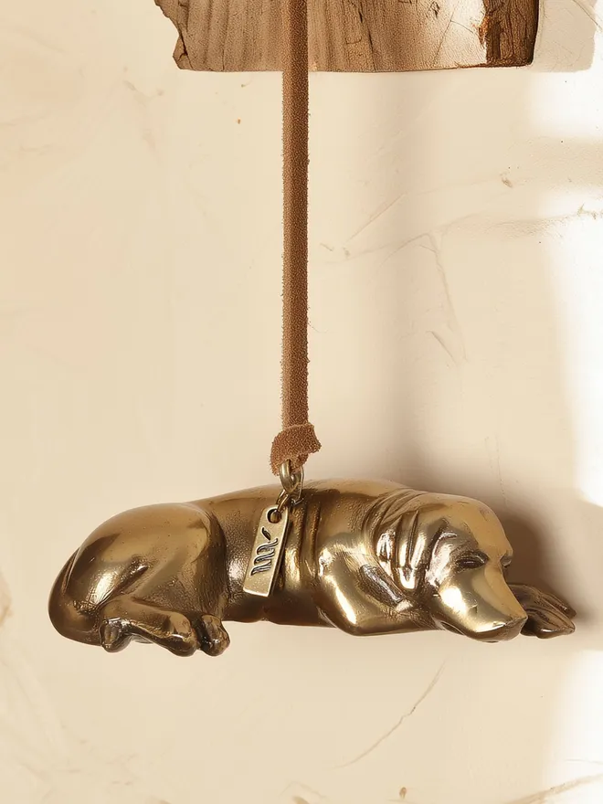 Labrador Hanging Decoration with suede cord
