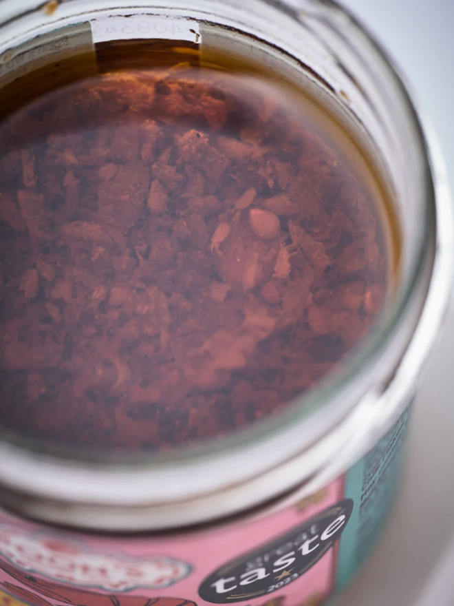 WO Sauce. A close up of sauce in a jar.