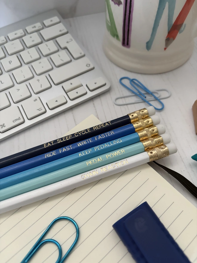 Cycling Inspired Pencil set (Set of 5 HB Pencils)