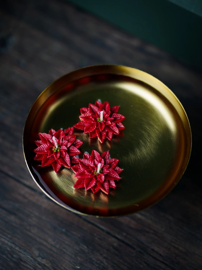Christmas Poinsettia Floating Candle Collection