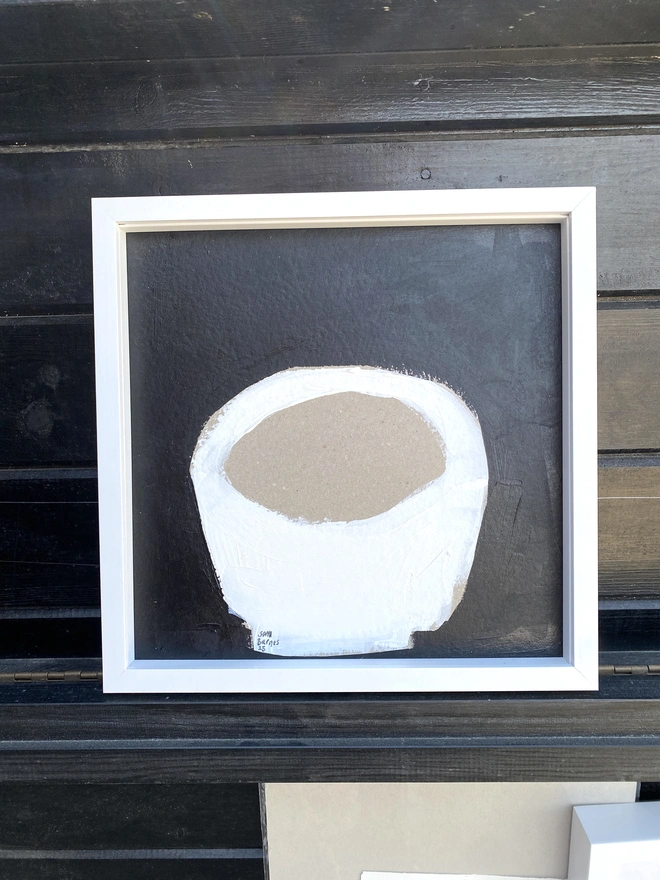 White bowl painting by Samantha Barnes Artist