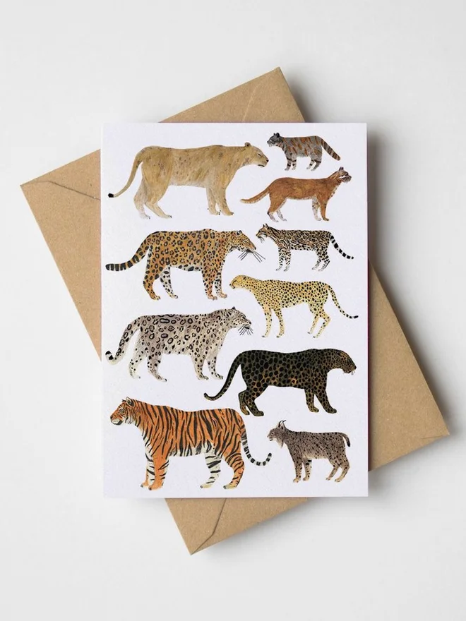  Wild Cats Greeting Card